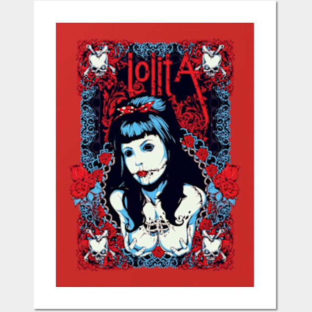 Lolita horror tattoo girl Wall Art by JB's Design Store